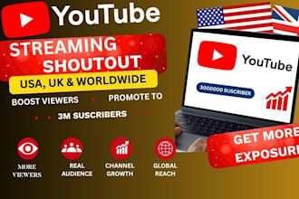 usa,uk youtube promotion shoutout for your video with organic views subscribers