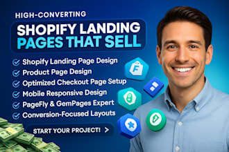 build and design shopify product landing page using pagefly, gempage, funnelish