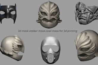 sculpt 3d mask 3d helmet cosplay mask3d oni halloween mask 3d armor for printing