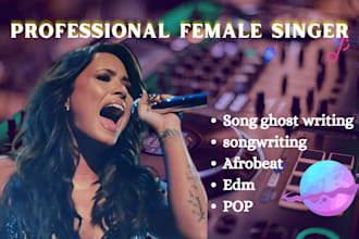 be your female background vocals, and rapper for afrobeat, reggae, and pop