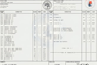 do college transcript, high school certificate,ged transcript, school transcript