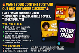 create engaging video thumbnails, tiktok templates, instagram reels covers