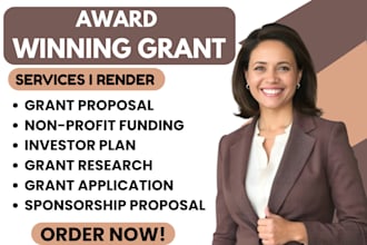 write winning grant proposals, investor plans, and sponsorship packages