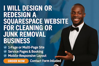 design or redesign squarespace website for cleaning or junk removal business