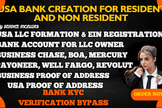 create USA physical and digital business bank for any country, proof of address