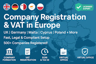 do company registration, vat in cyprus, malta, estonia, latvia germany poland UK