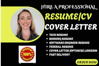 build tech resume, nursing resume, sales resume, engineering and federal resume