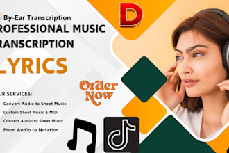 transcribe music to sheet  piano, guitar, midi  notation