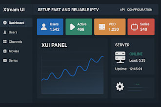 setup best iptv server, xtream ui, xui one, iptv reseller panel, epg integration