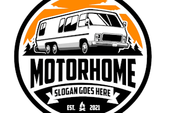 design good looking rv logo in vintage style