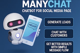 custom manychat chatbot for facebook, instagram, and whatsapp automation