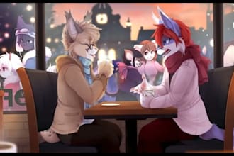 draw custom furry art, anthro character, fursona or nsfw furry