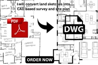 convert land sketches into cad based survey and site plan