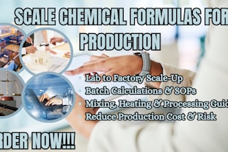 help scale your chemical formula for large scale manufacturing