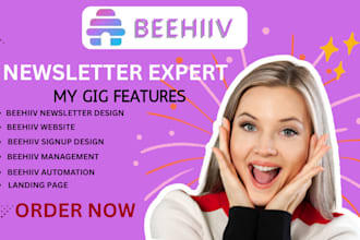 beehiv newsletter design beehiiv landing page beehiv website ai email automation