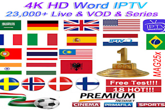 offer you m3u playlist, live tv channel, restream connection and credit panel