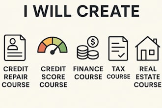 create credit repair, credit score, finance, tax course and real estate course