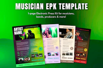 design electronic press kit one sheet music promotion pitch deck music epk flyer