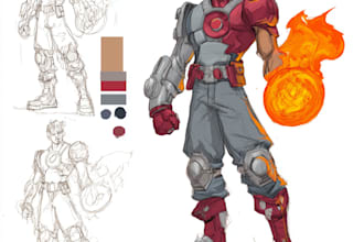 draw superhero comic book art, character design