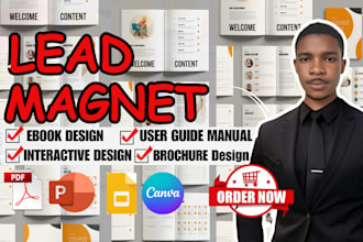 design unique PDF lead magnet, brochure, white paper pdf, ebook design, workbook
