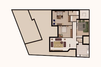 draw a simple floor plan or furniture layout