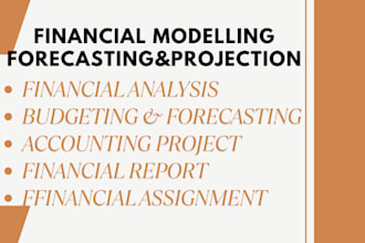 do excel projects, accounting and finance assignments, financial model forecasts
