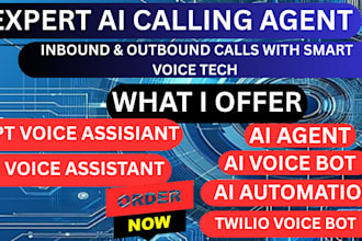 develop ai voice bot, inbound, outbound call, twilio ai, gpt, ai call automation