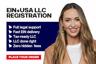 do your ein tax id and USA llc registration, business formation