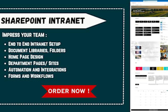 develop a advance modern sharepoint intranet site for you