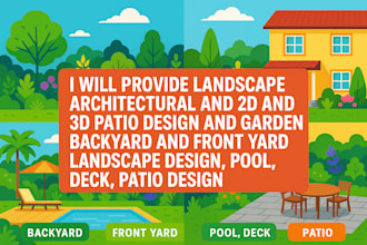 design stunning 2d and 3d landscape, patio, garden, pool, and deck layouts