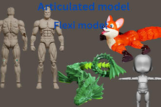3d articulated model flexi model bjd articulated character stl file 3d printing