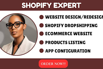 design and build a high converting shopify dropshipping store and ecommerce webs