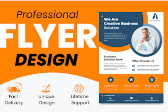 create custom , editable, business flyer design, one pager, real estate flyer