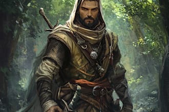 draw character fantasy illustration for dnd party