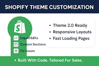 do custom shopify theme customization and liquid coding