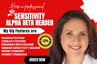 be sensitivity alpha or beta reader for romance, fantasy, and science fiction