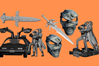 sculpt high detail 3d characters, fantasy weapons, collectibles and bust