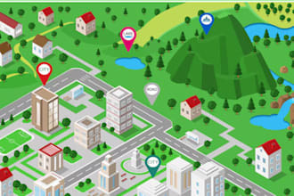 draw a custom vector map design for event, festival,  city, and map illustration