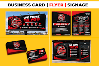 design automotive auto repair car dealership rental price list flyer signage ads
