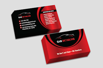 car wash, auto mobile detailing, rental, automotive repair, business card design