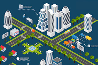 reate custom vector and isometric maps for events, venues, city and illustration