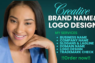 do business name, company name, brand name, slogan and creative logo