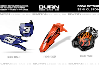 create 3d mockup mx fender, number plate, and bike parts