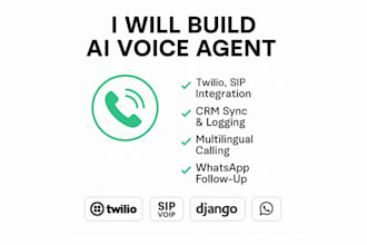 build whatsapp ai voice agent with twilio, sip, CRM sync, multilingual calling