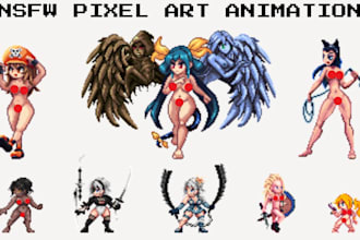 do nsfw pixel art animation sprite sheet 2d pixel art game character animation