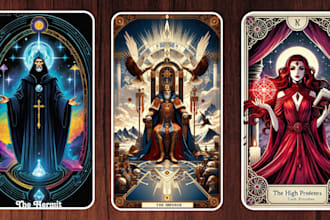 design custom tarot, zodiac, tcg, loteria, or playing cards in any style
