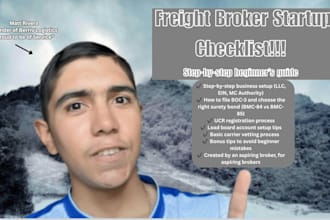 provide an in depth complete freight broker startup checklist for beginners
