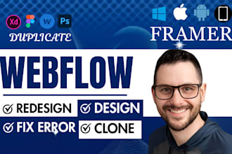 design, webflow website entwicklung, figma zu webflow, xd zu webflow landingpage