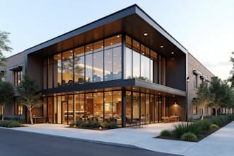 do exterior design 3d modeling and commercial architectural 3d rendering