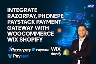 integrate razorpay phonepe paystack payment gateway with woocommerce wix shopify